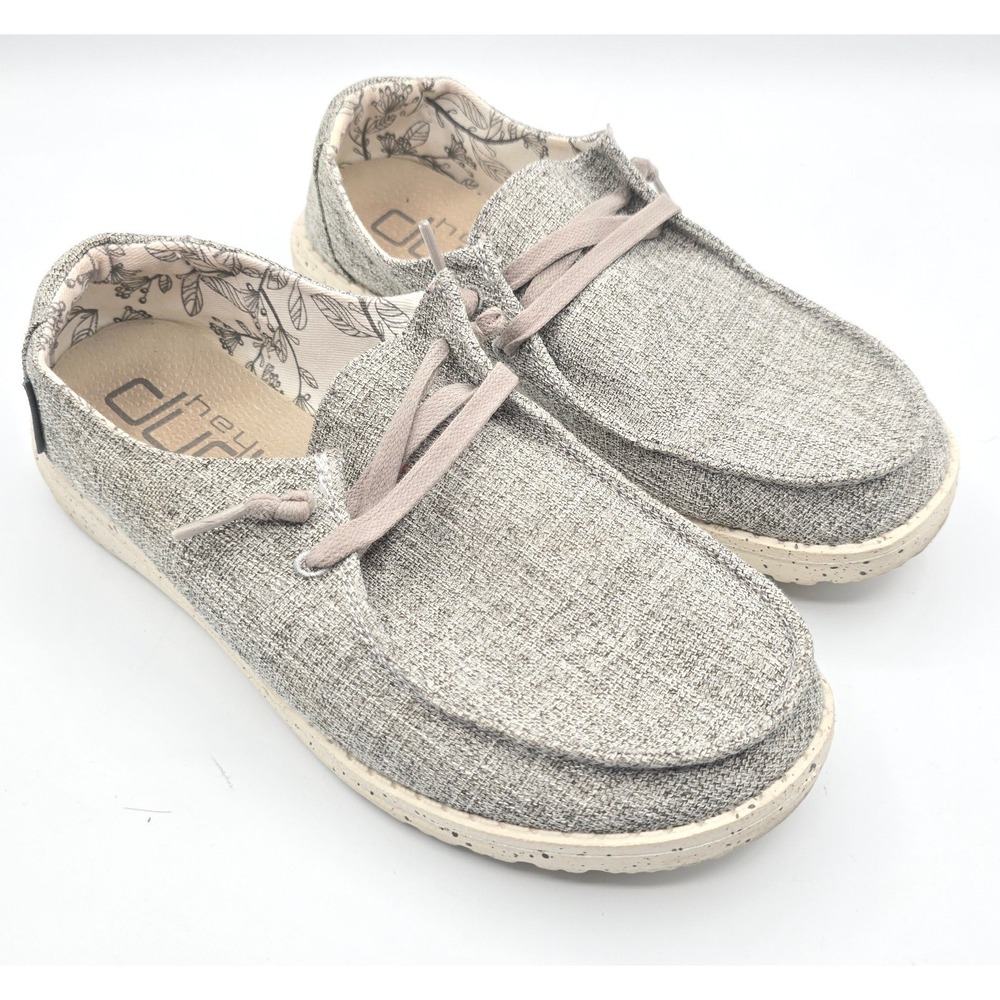 Hey Dude Women’s Light Gray Woven Loafers